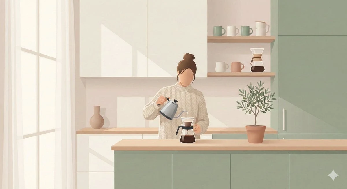 Ilustración minimalista de estilo escandinavo de [SUBJECT], paleta de colores pastel apagados, diseño plano, degradados suaves, acogedor...