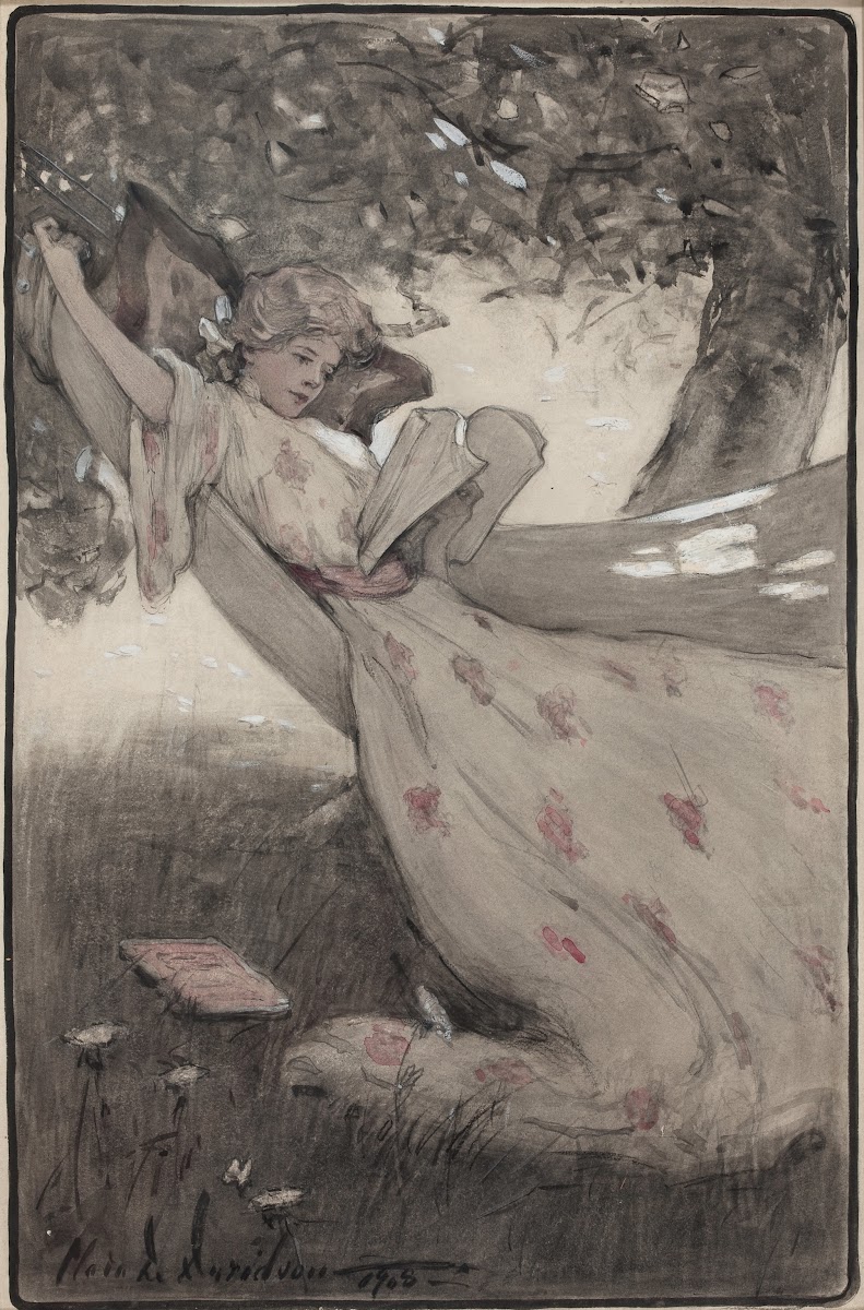 Patty Sits In The Hammock 1908