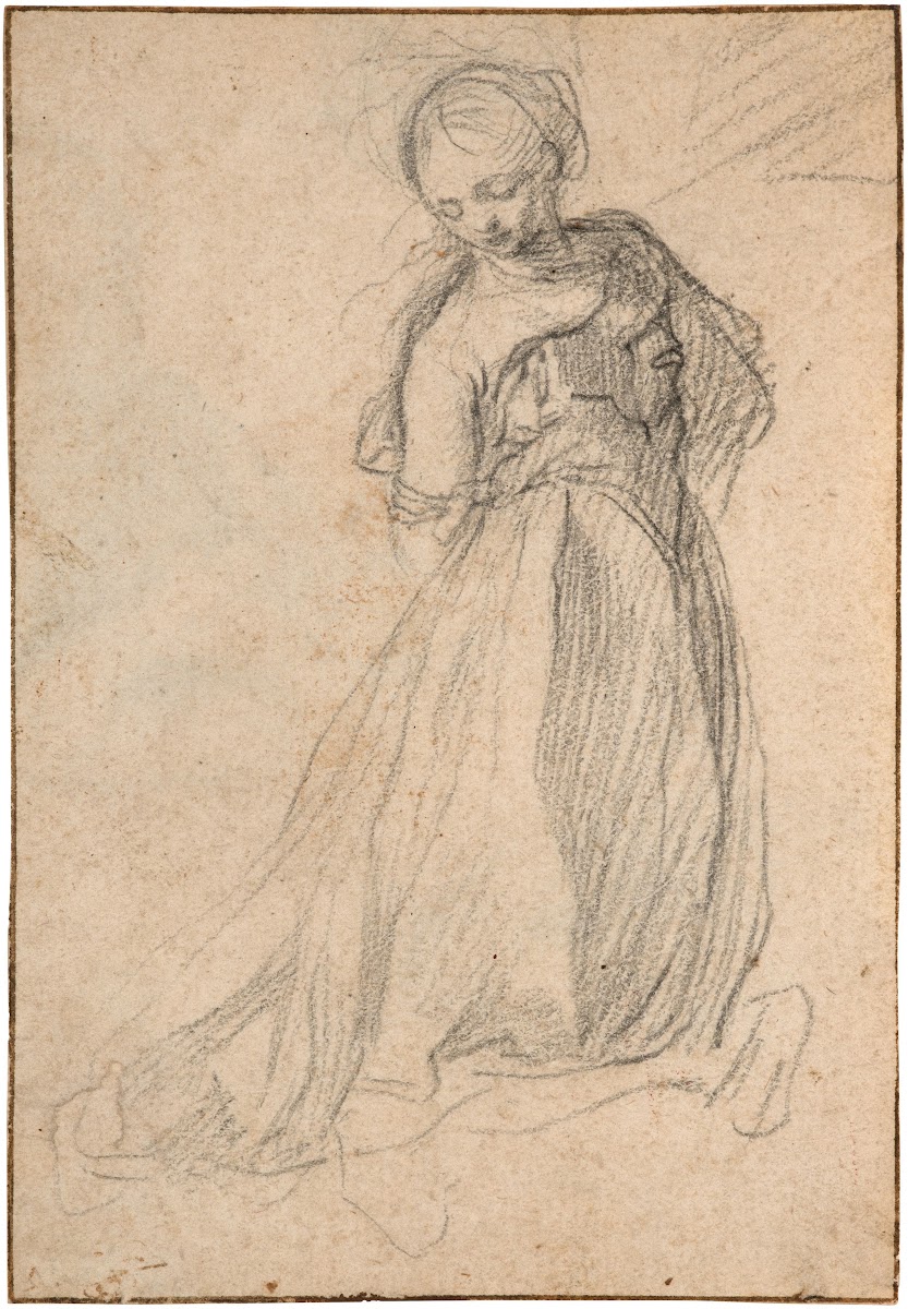 Etude de sainte aux bras attachés dans le dos