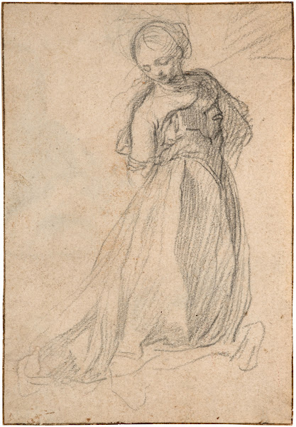 Etude de sainte aux bras attachés dans le dos