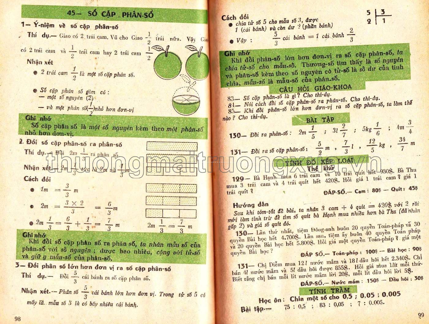 Toán pháp lớp 4 (1974) - Trang 50