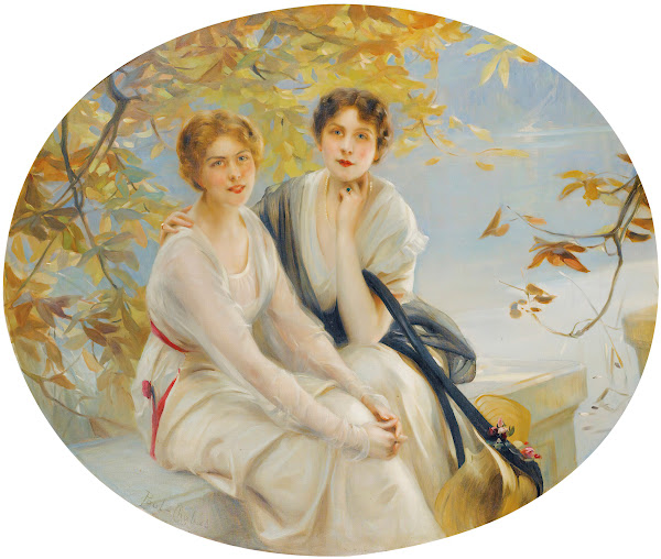 Portrait of two young women 1914