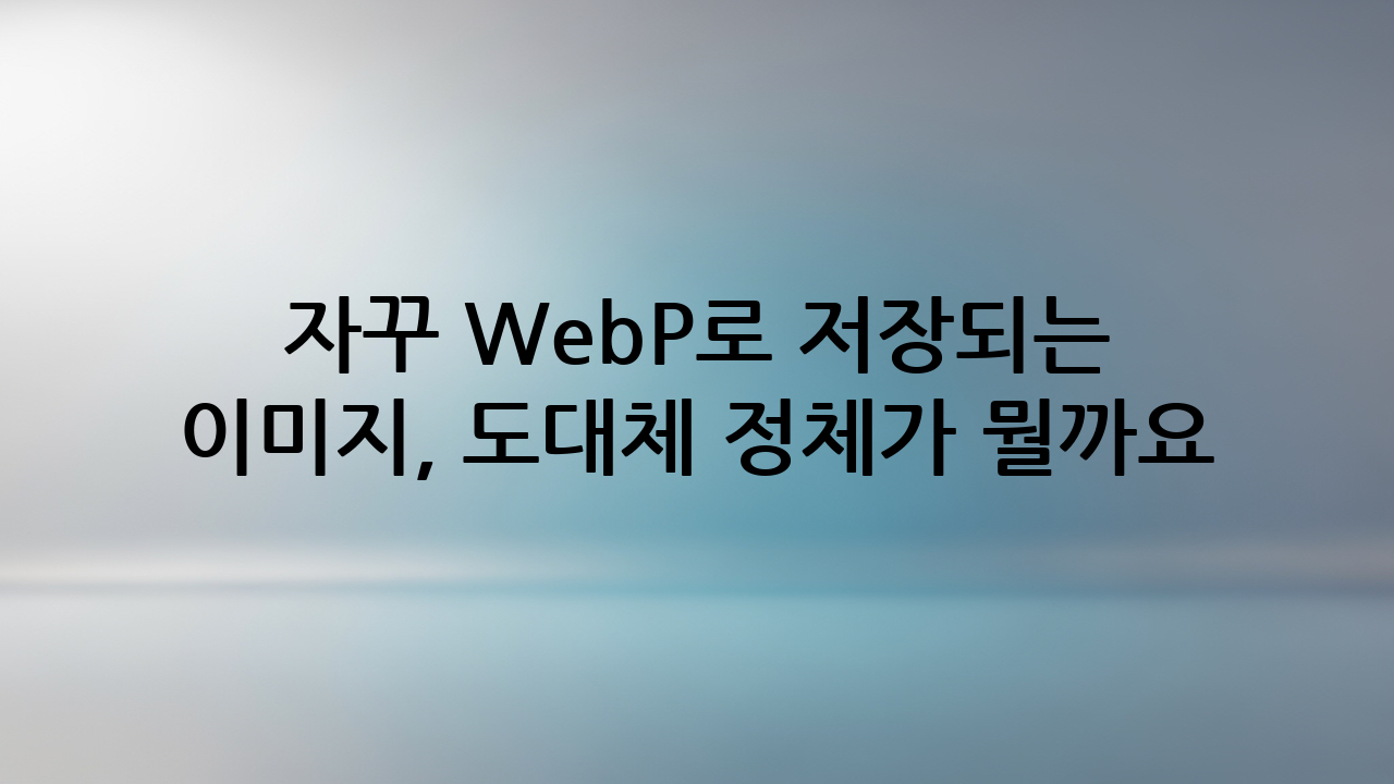 자꾸 WebP로 저장되는 이미지, 도대체 정체가 뭘까요?