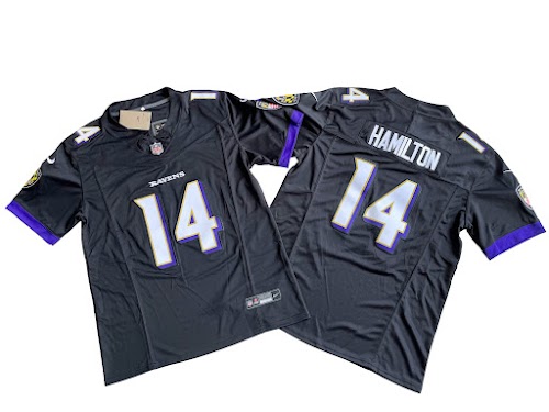 Baltimore Ravens 14# Kyle Hamilton Nike Vapor F.U.S.E. Limited Jersey.jpeg