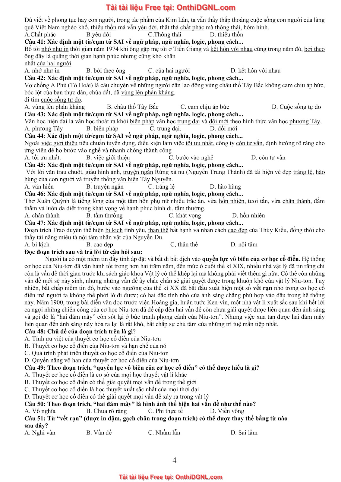 39 Đề ôn HSA - ĐỊnh tính