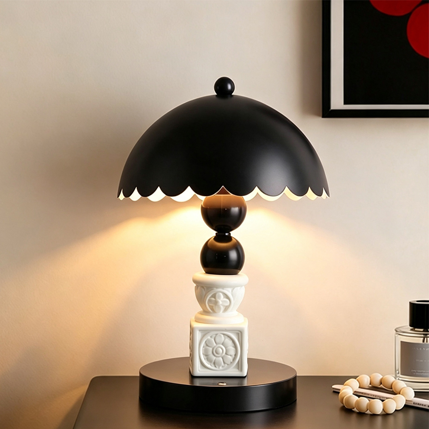 Art sculpture table lamp, Black, Model ZHTJ038