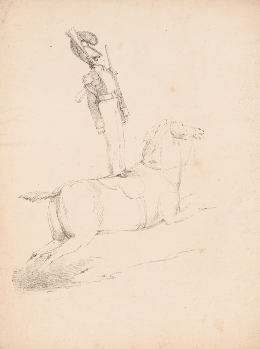 Adolphe Franconi standing on a saddle on the back of a horse 1820 1827