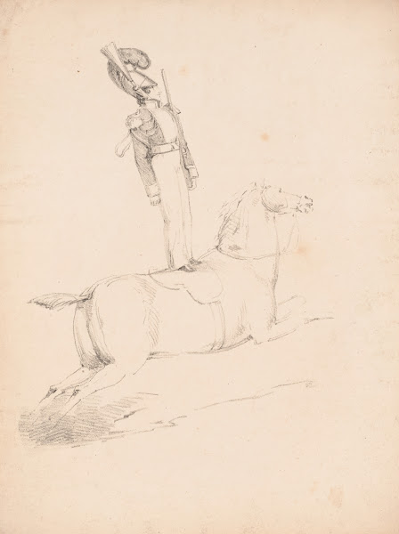 Adolphe Franconi standing on a saddle on the back of a horse 1820 1827