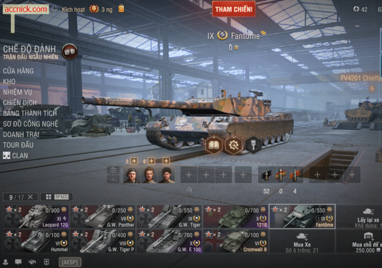 Bán acc World of Tanks Leopard 120 – Full 1 Tank Cấp 11 và 2...