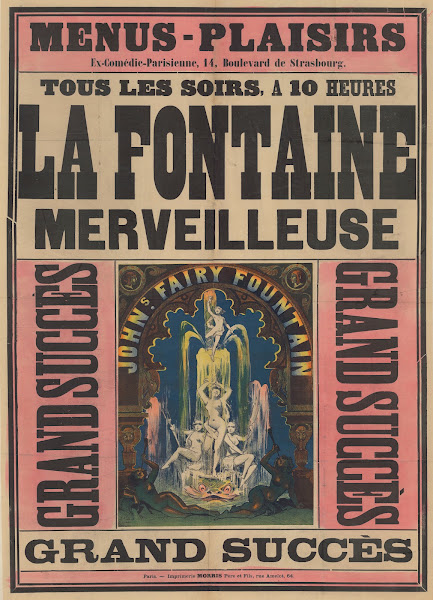 Menus Plaisirs Ex ComéDie Parisienne La Fontaine Merveilleuse 1883