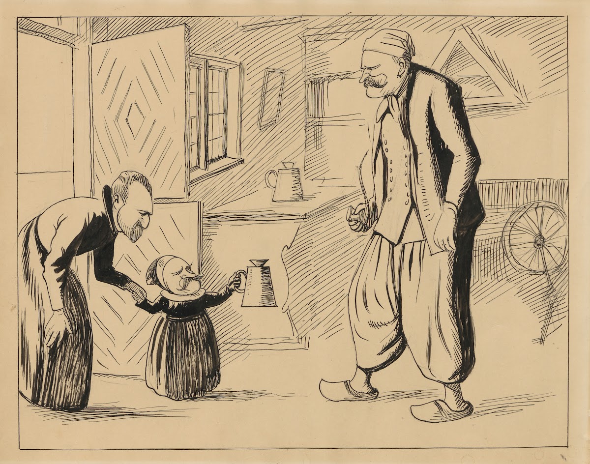 Piper and Neergaard begging at Neergaards house 19th 20th century