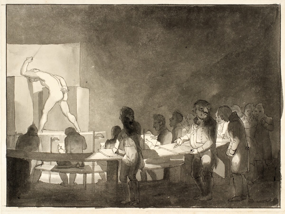 Satire over modelskolen på Kunstakademiet 1805