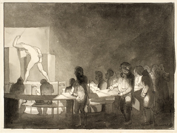 Satire over modelskolen på Kunstakademiet 1805