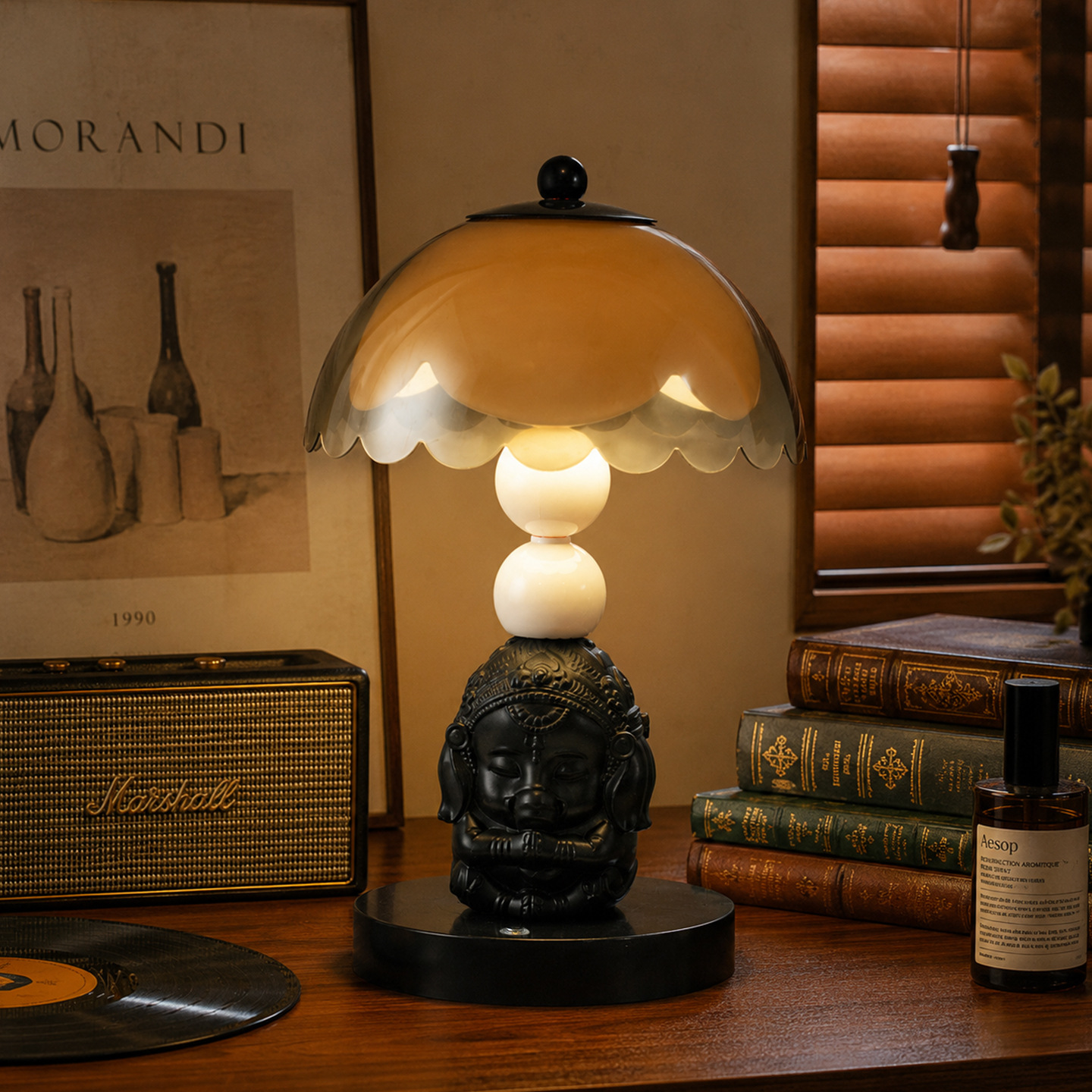 Nachttischlampe mit Elefanten-Motiv, Vintage-Stil