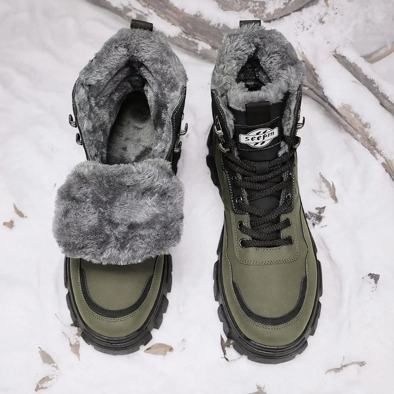 Men's winter boots, lined, water-repellent