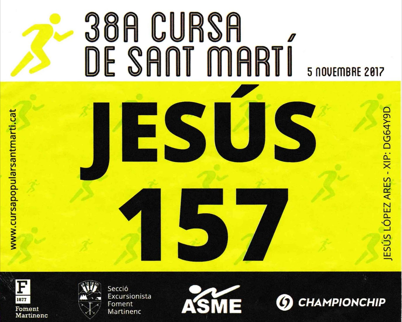 Dorsal de Cursa Sant Marti