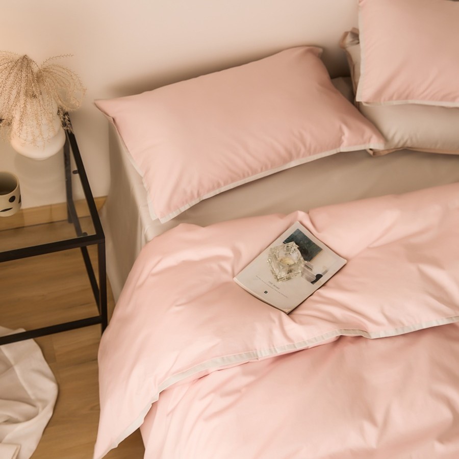 Bedding set, 4-piece, cotton, solid colors