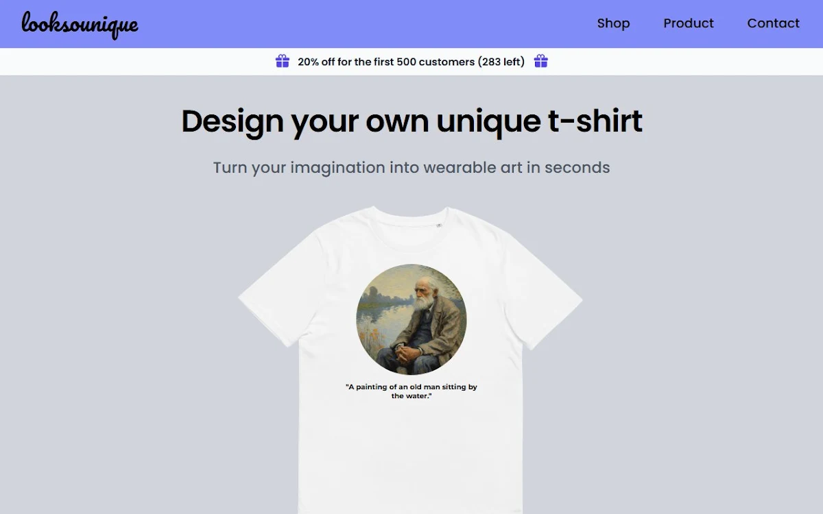 Captura de looksounique.com