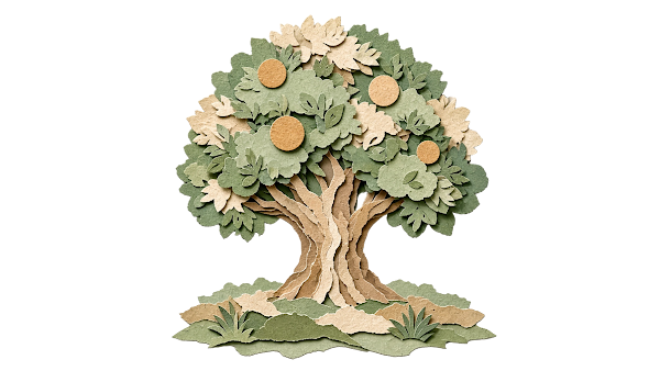 A tree made of layered paper — Origin Bible Week 3 Forbidden Fruit free image