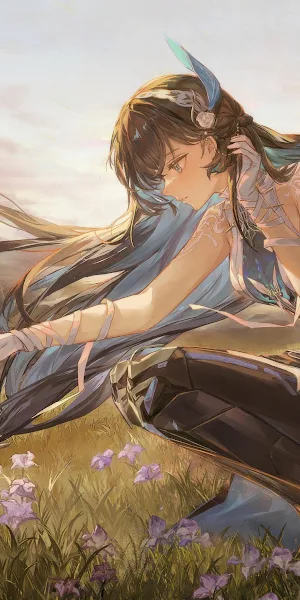 Anime Girl, Fantasy Art, Landscape Painting, Digital Illustration 4K Wallpaper Background