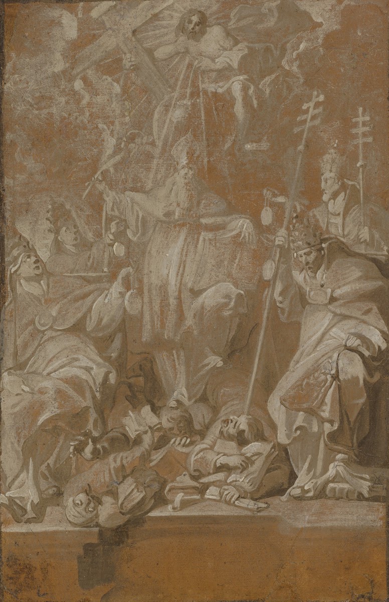 Saint Lambert Trampling his Murderers Surrounded by the Four Church Fathers earl
