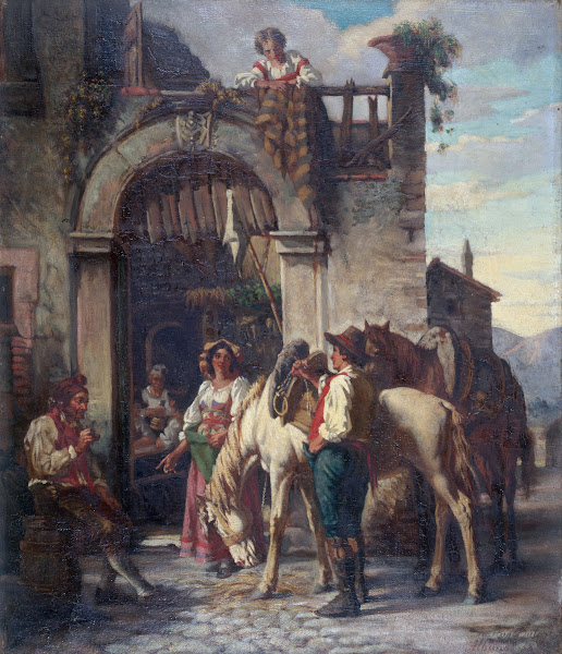 La halte des chevaux à lauberge 1860