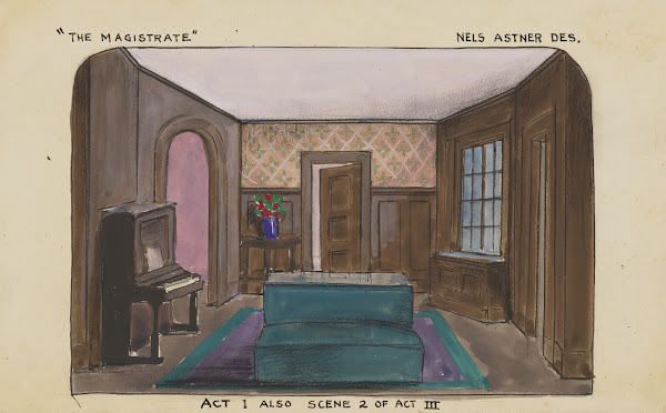 The Magistrate Sketch no 1 Act I Also Scene 2 of Act III Domestic Interior 1934