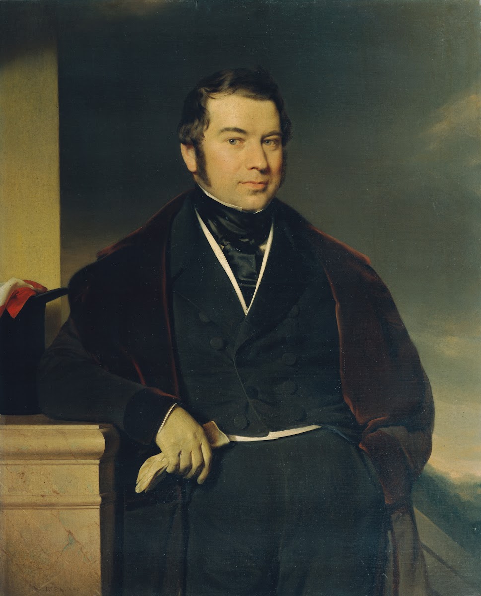 Herr mit Zylinder und Handschuh 1843
