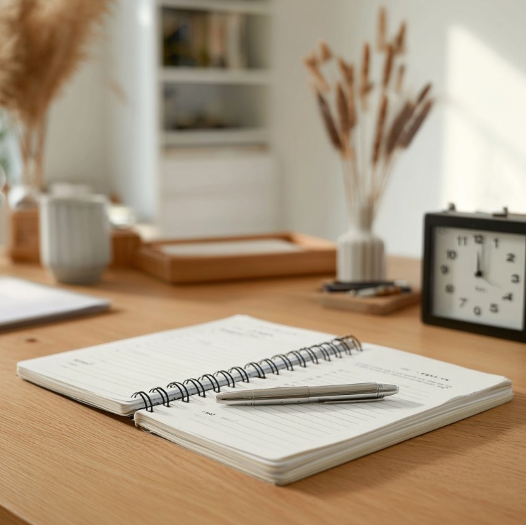 새로운 계획을 앞두고 고민하는 차분한 모습