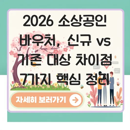 2026 소상공인 경영안정바우처 신규 신청 및 기존 지원 대상 차이점 대표 이미지