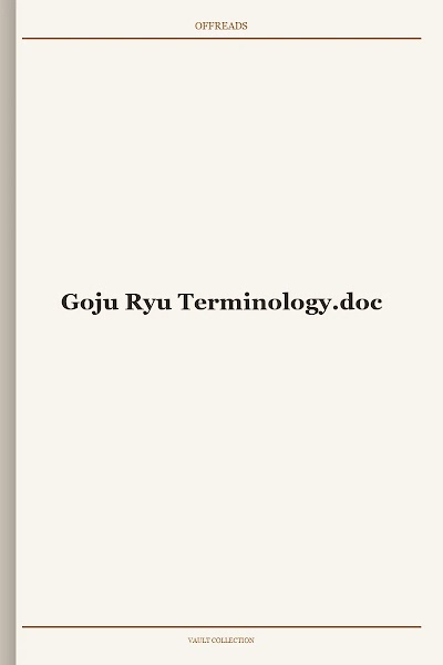 Goju Ryu Terminology