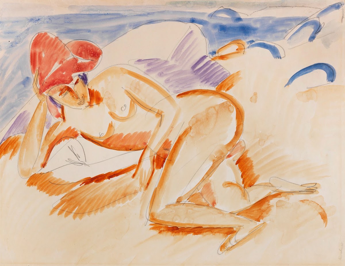 Akt mit rotem Hut 1912