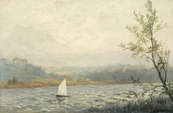 Stürmische Segelpartie am Simssee 1919