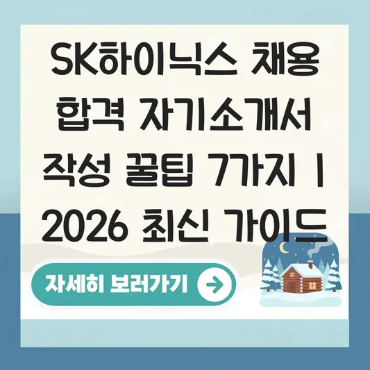 SK하이닉스 채용 합격 자기소개서 작성
