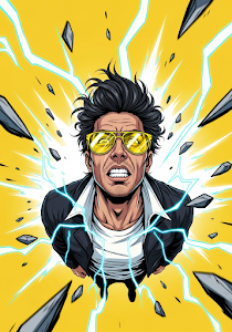 Energetic Man with Yellow Glasses