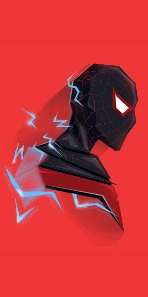 Miles Morales, Spider-Verse, Superhero, Polygon Art 4K iPhone Wallpaper Background