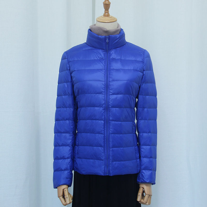 Women's down jacket, lightweight, stand-up collar