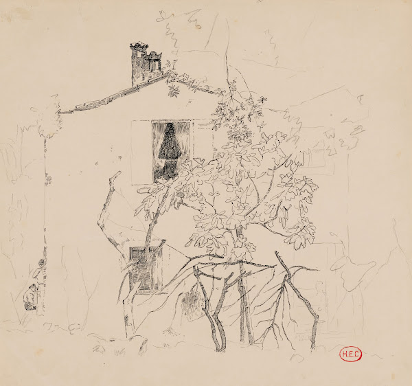A house behind a tree