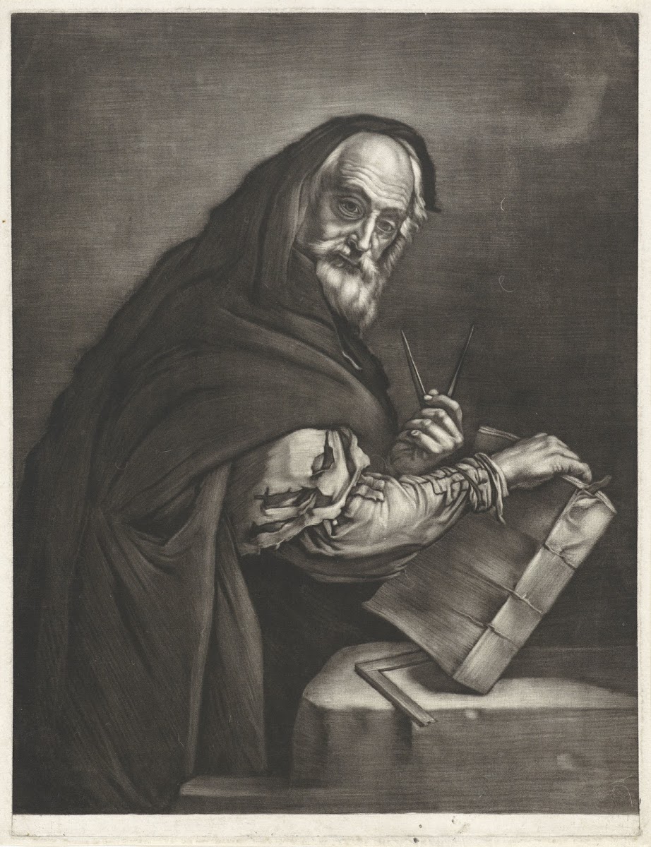 Philosopher with a compass and a book 1672