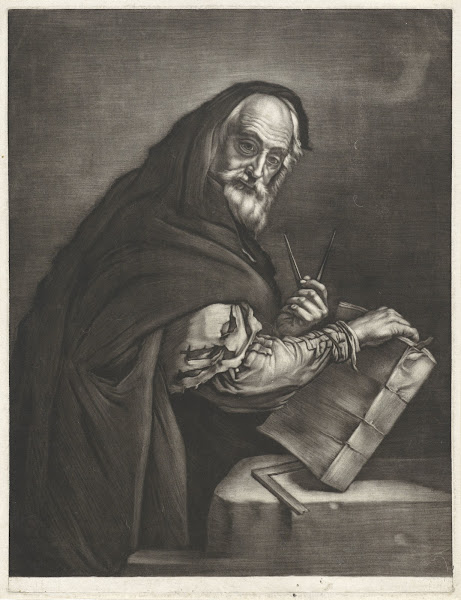 Philosopher with a compass and a book 1672