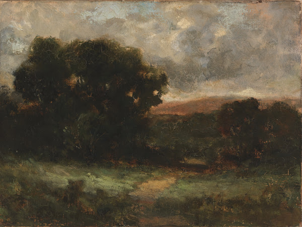 Untitled landscape with meadow and trees