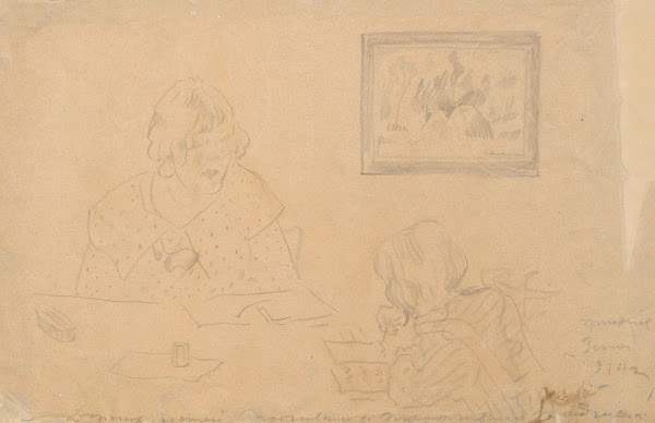 Portrait of the artists sister Waleria and brother Włodzimierz 1914