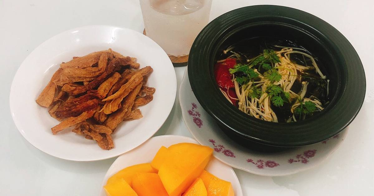 Sườn chay chiên giòn & canh rong biển