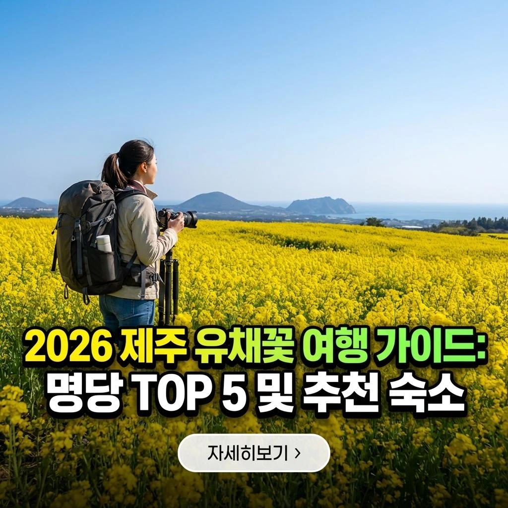 2026 제주 유채꽃 숙소: 완벽 여행 가이드 및 명당 TOP 5 분석