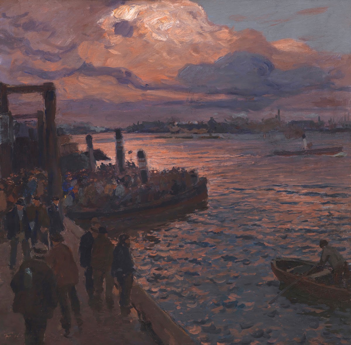 Hamburger Hafen im Abendlicht 1900