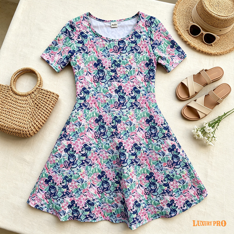 Short Sleeve A-Line Skirt
