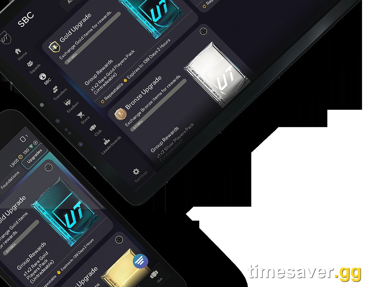 EA FC 26 Ultimate Team Squad Building Challenge menu on the Web App