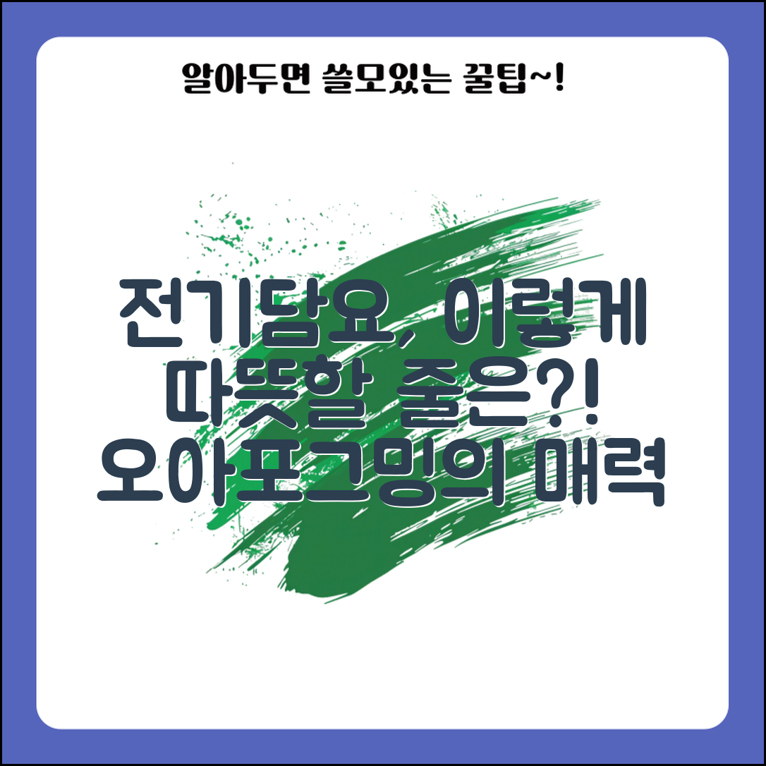 “오아포그밍l전기담요, 이렇게 따뜻할 줄은 몰랐습니다!”