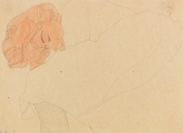 Schlafendes Mädchen Melanie Schiele 1908