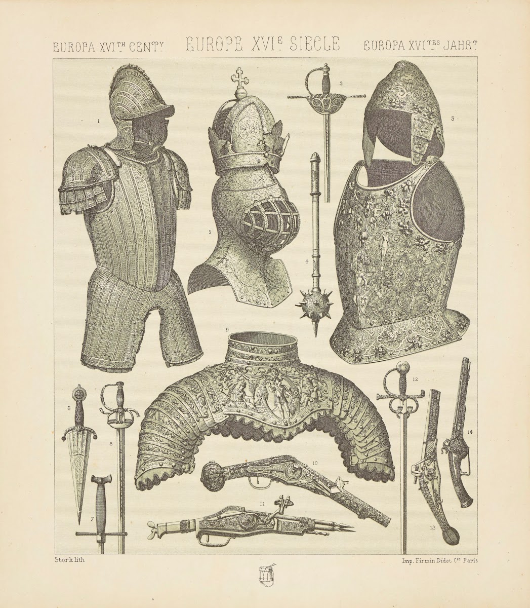 Armures armes offensives blanches et a feu 1876 1888
